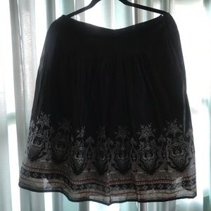 Apostrophe Cotton Navy Blue Double Layer Skirt